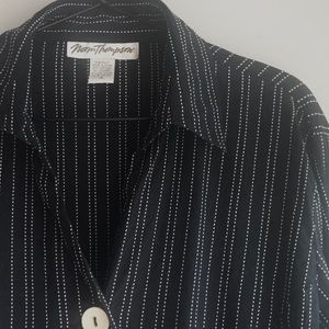 NORM THOMPSON black and white blouse
